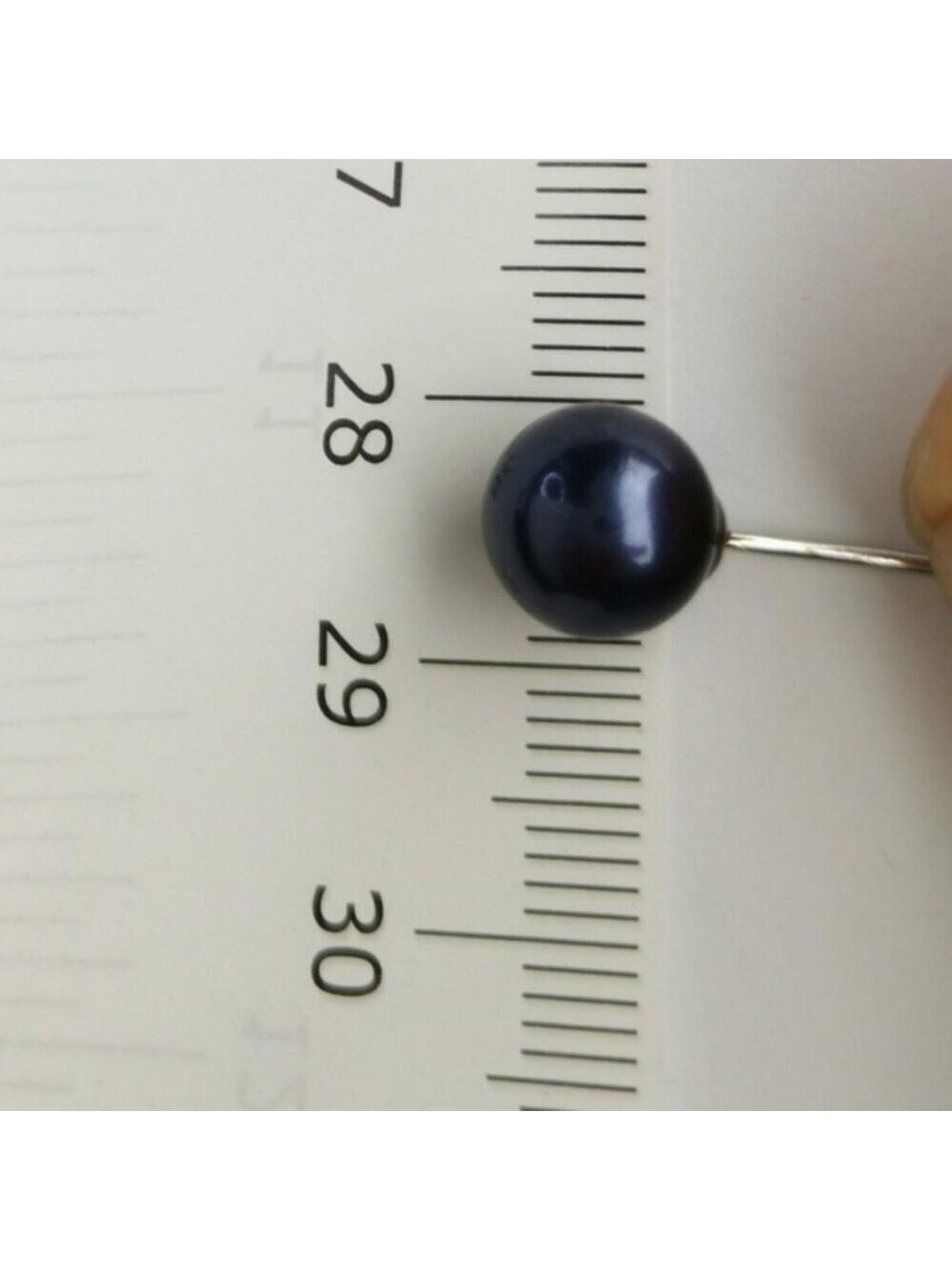 Nwt Navy Blue Shell Pearl ball stud earrings Sterling Silver 9mm - Picture 4 of 6